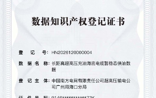 海南颁发全省首张海洋装备领域数据知识产权登记证书