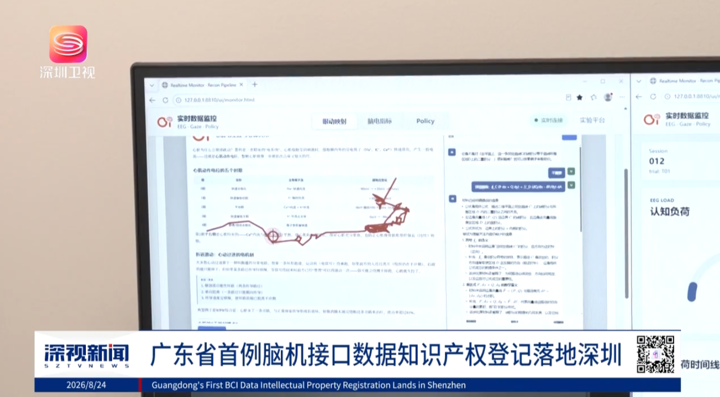 广东首例脑机接口数据知识产权登记落地深圳